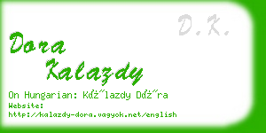 dora kalazdy business card